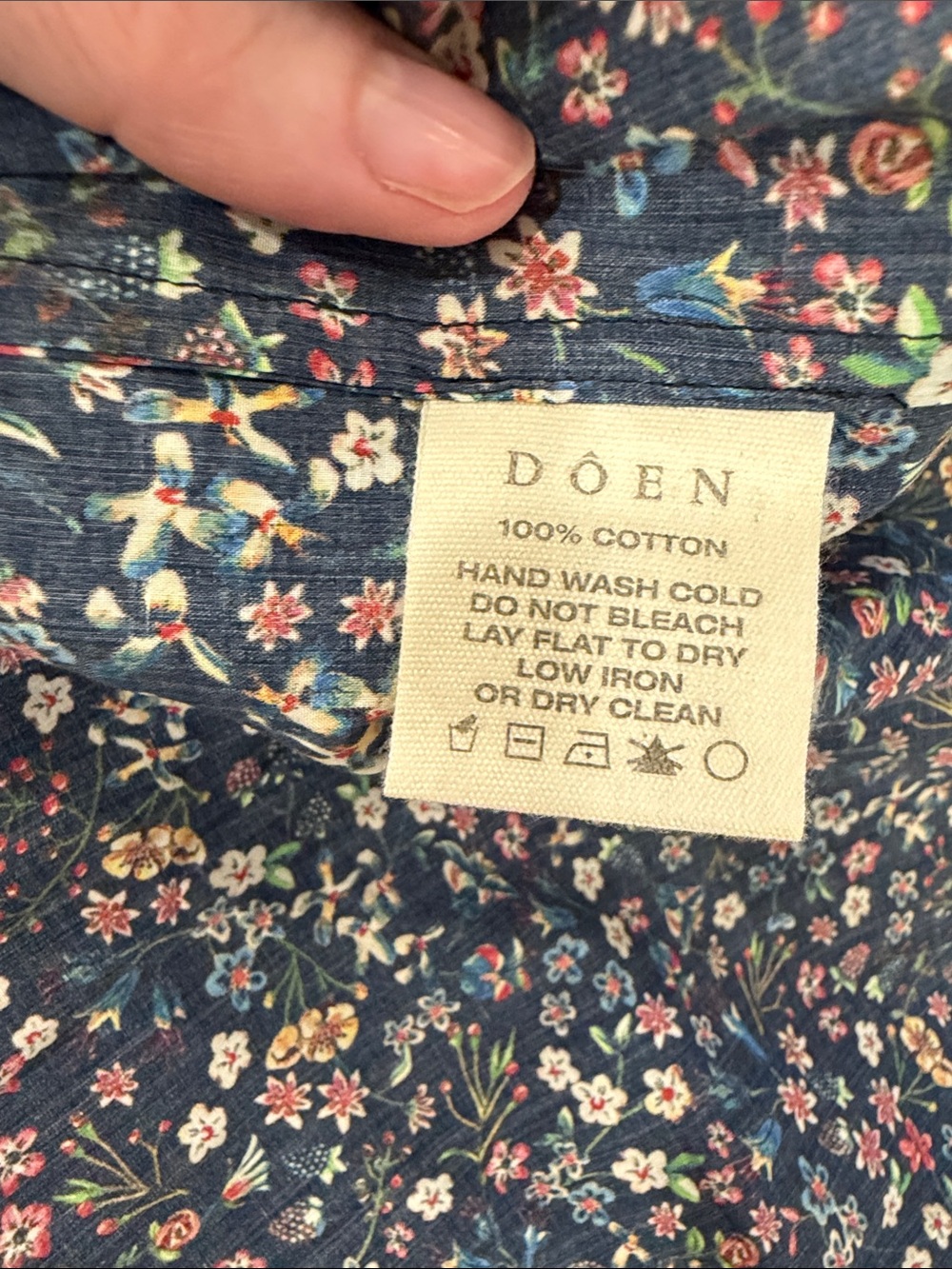 DÔEN Nymphea Blue Liberty Floral Button Back Midi Dress S - Picture 7 of 10